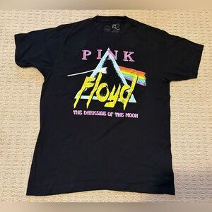 Men Pink Floyd T-Shirt Size L Dark Side Of The Moon Black Band Tee 100% Cotton